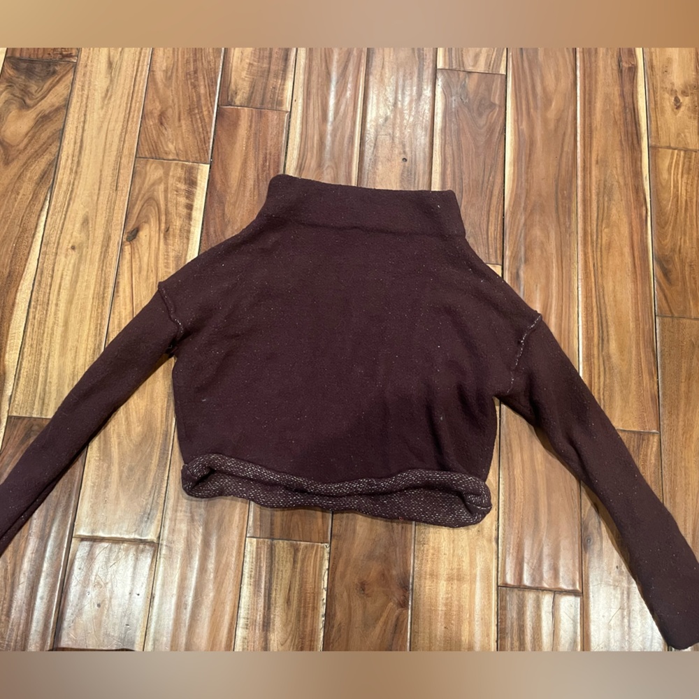 Free People Maroon Cowl Neck Sweater